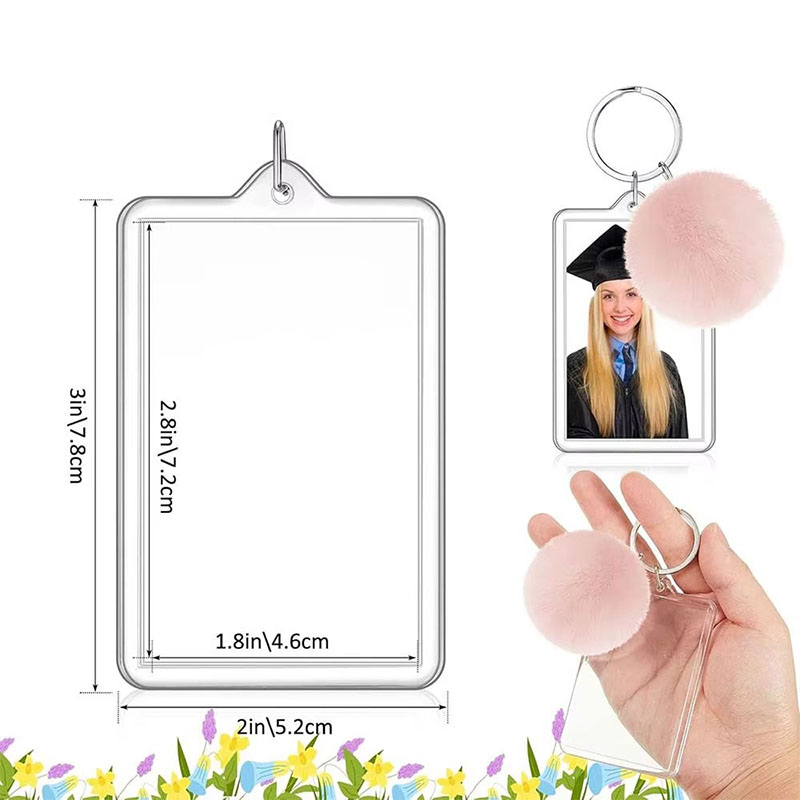 Eco Friendly Acrylic Photo Frame Keychain Wedding Decor