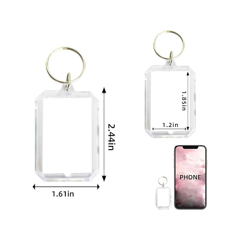 Double Sided Acrylic Photo Frame Keychain Event Custom