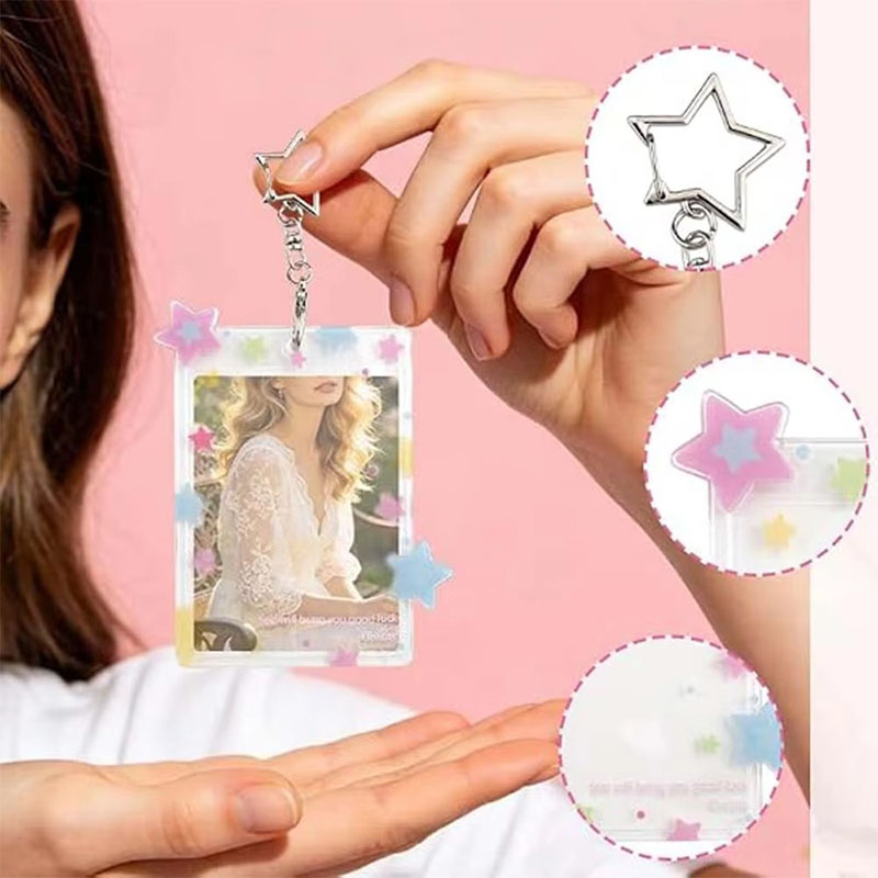 Multifunctional Acrylic Photo Frame Keychain DIY Holder