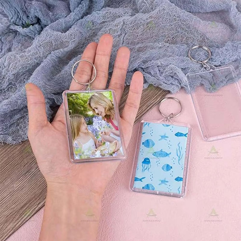Clear Acrylic Photo Frame Keychain Custom Insert Picture