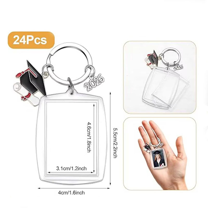 OEM Blank Acrylic Photo Frame Keychain Custom Printing