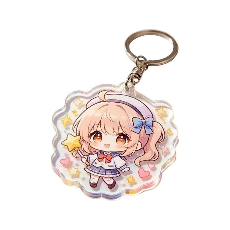 Mini Photo Acrylic Keychain Custom Cartoon Promotion Charm