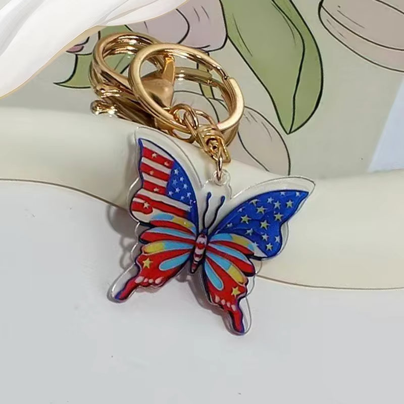 American Independence Day Series Flexible Acrylic Keychain Pendant Cartoon Style Digital Photo Element Promotion Gift Bag