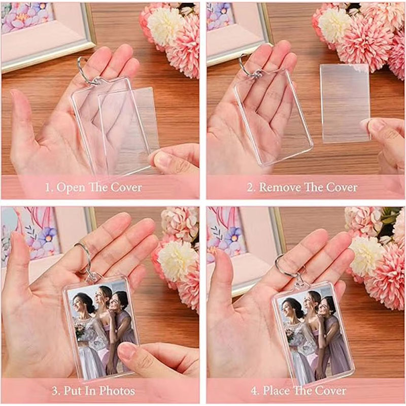 Lightweight Acrylic Photo Frame Keychain Couple Memory Charm