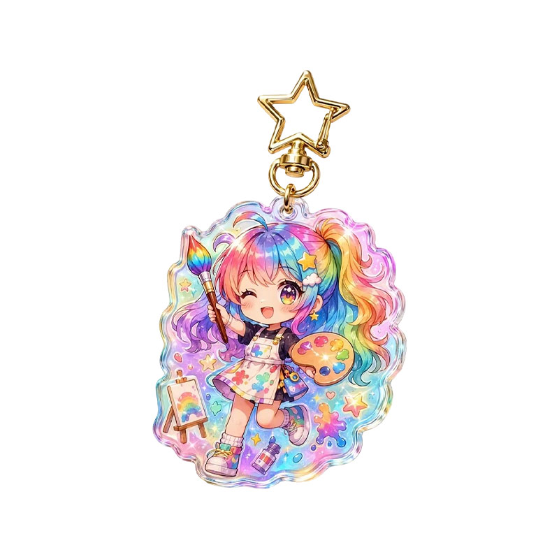Custom Size Anime Acrylic Keychain UV Epoxy Print