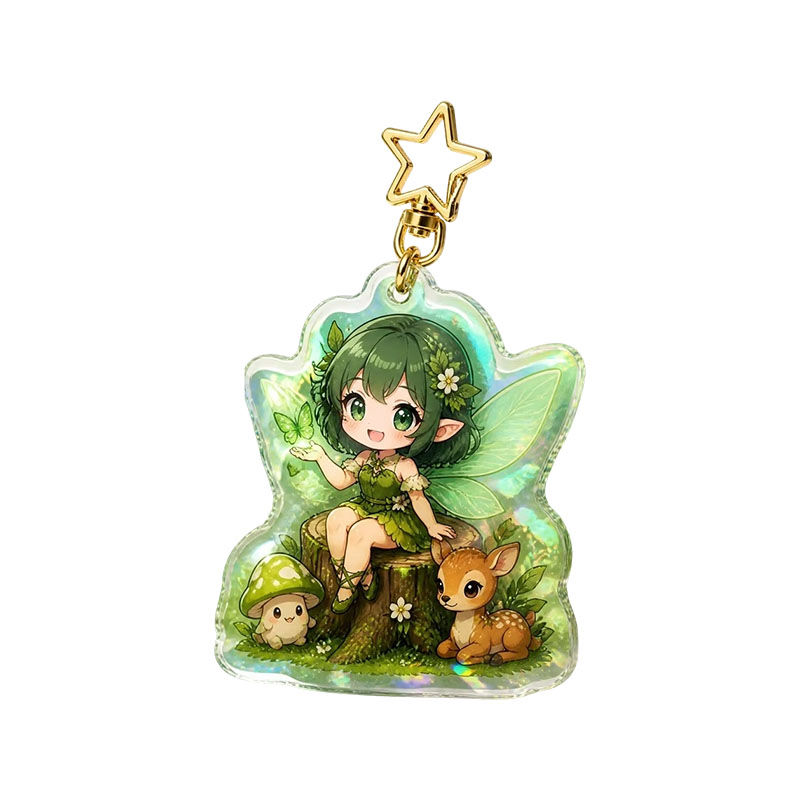 Shaker Acrylic Keychain Floating Glitter Sequin Anime Charm