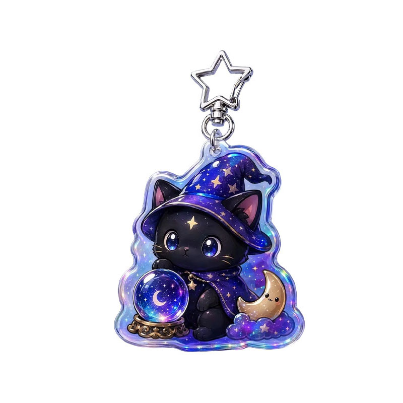 Custom Zodiac Acrylic Keychain Astrology Holographic Epoxy Charm