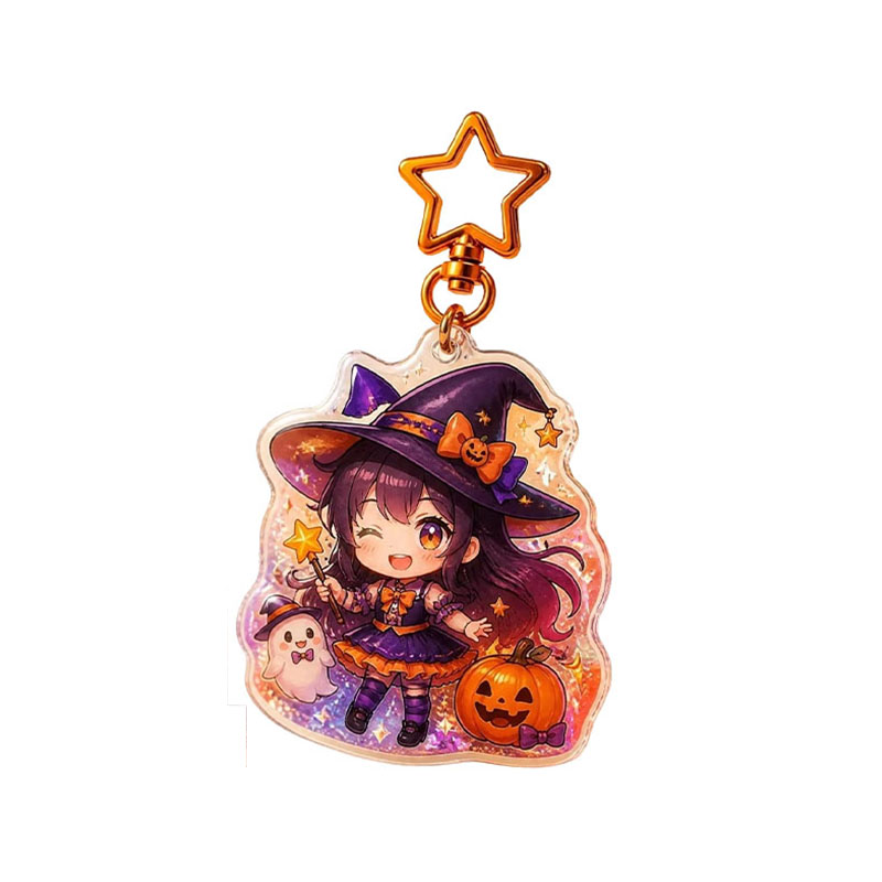 Custom Halloween Acrylic Keychain Pumpkin Ghost Anime Charm