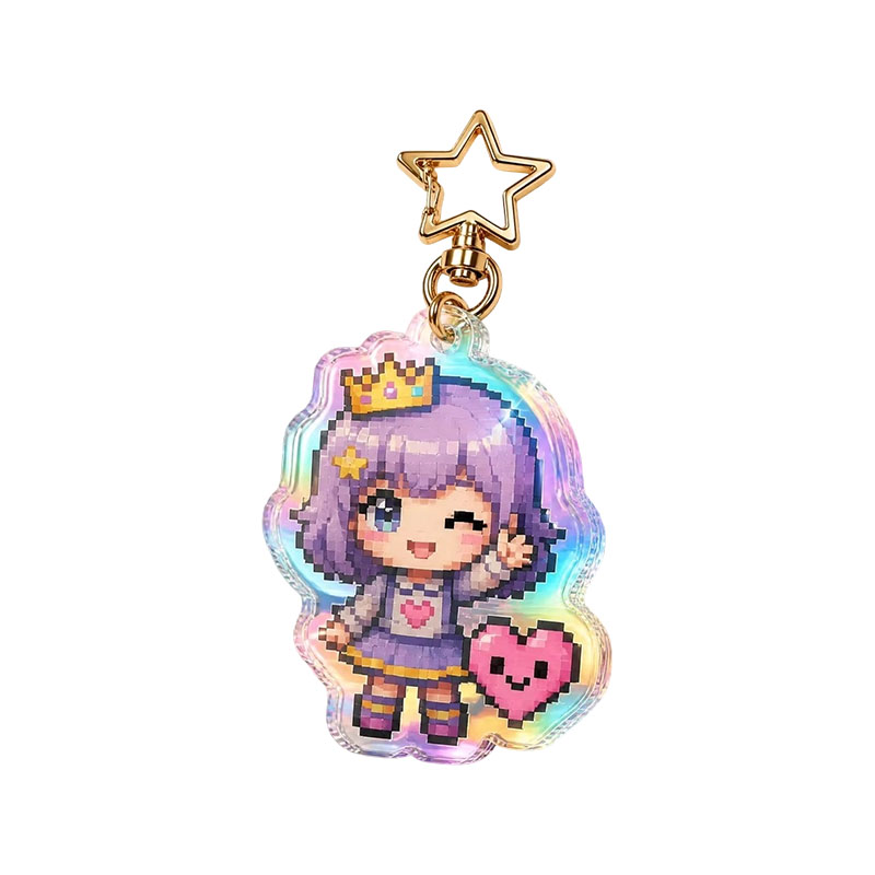 3D Anime Acrylic Keychain Custom UV Print Epoxy Dome