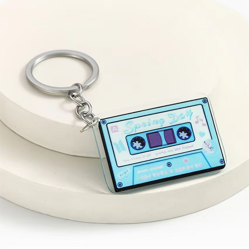 Retro Music Acrylic Keychain Digital Printed Cartoon Pendant
