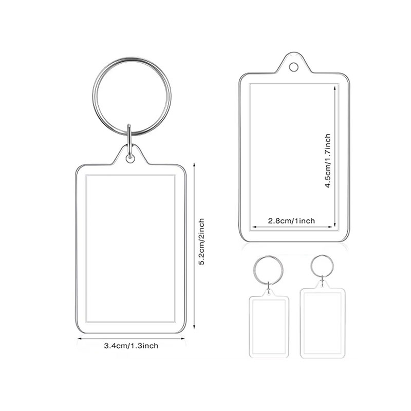 Detachable Acrylic Photo Frame Keychain Pet Portrait Custom