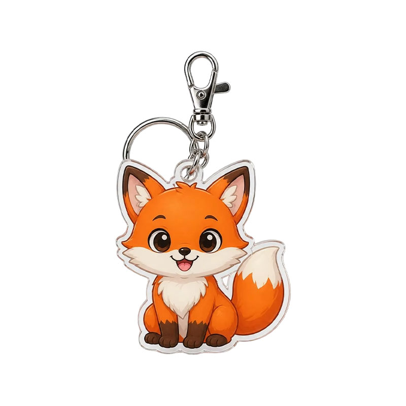 Custom Fox Acrylic Keychain Double Sided UV Print Pendant