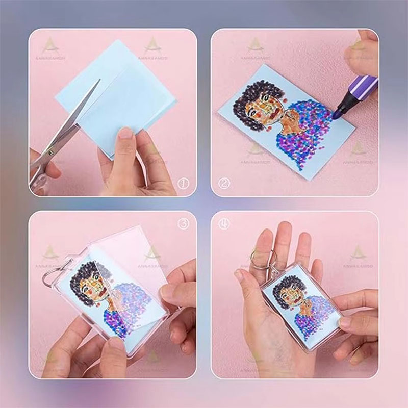 Clear Acrylic Photo Frame Keychain Custom Insert Picture