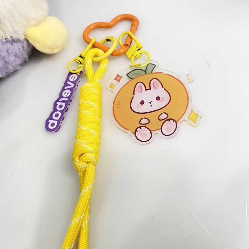 Wholesale Custom Plastic Acrylic Transparent Digital Rectangle Anime Character Mobile Phone Keychain Personalized LOGO Souvenir