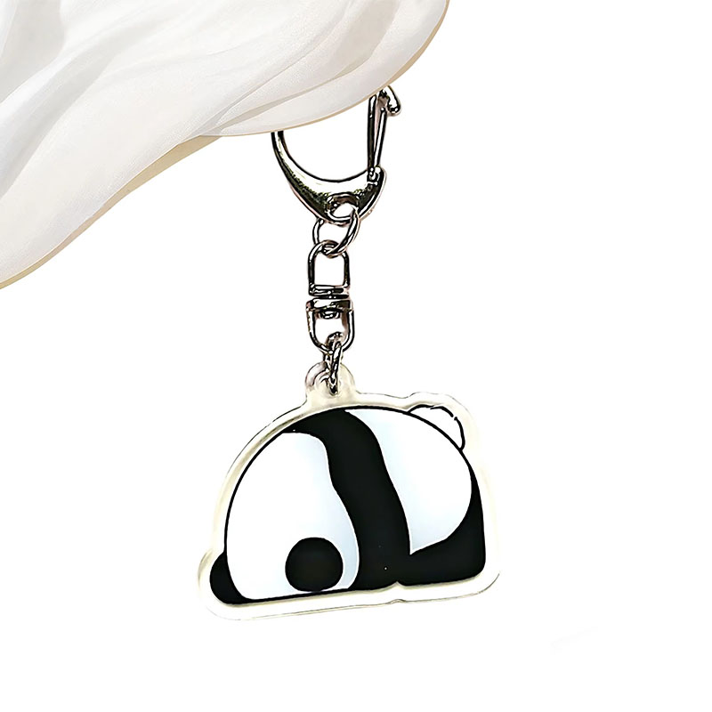 Factory Hot Sale Cute Panda Acrylic Digital Photo Flexible Customizable DIY Cartoon Custom Design Keychain-Promotion Gifts