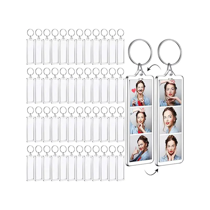 Shatterproof Acrylic Photo Frame Keychain Photo Slot Holder