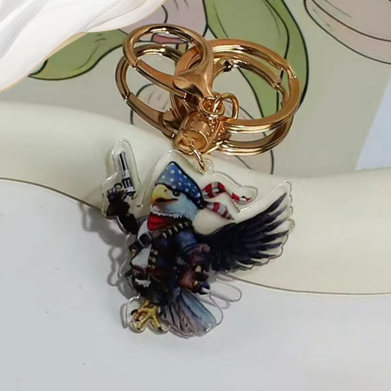 American Independence Day Series Flexible Acrylic Keychain Pendant Cartoon Style Digital Photo Element Promotion Gift Bag