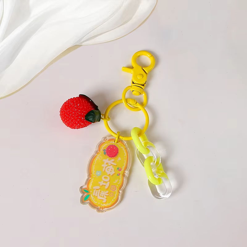 Wholesale Clear Acrylic Cartoon Keychain Champagne Charm Keychain Elegant and Fun Style Keychain