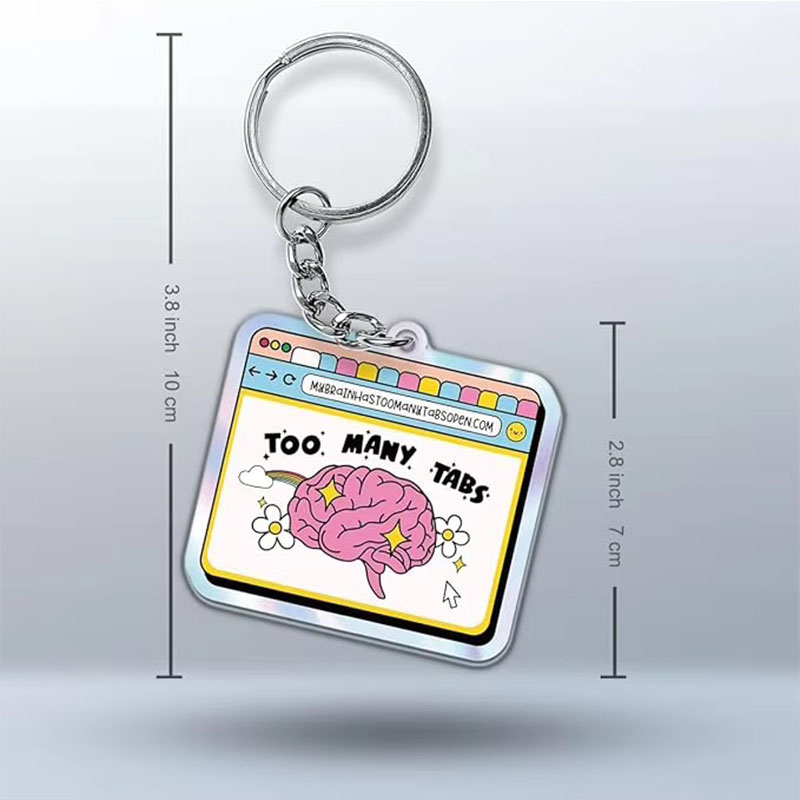Custom Cheerful Mental Health Themed Acrylic Keychain Funny Decorative Ornament Lovely Daily Accessory Gift for Colleagues