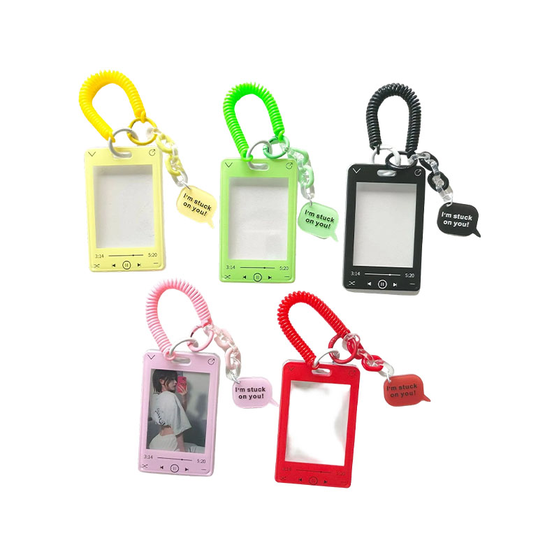 Custom Acrylic Card Holder Keychain Transparent ID Display