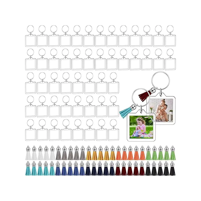 Anti Scratch Acrylic Photo Frame Keychain Insert Shell