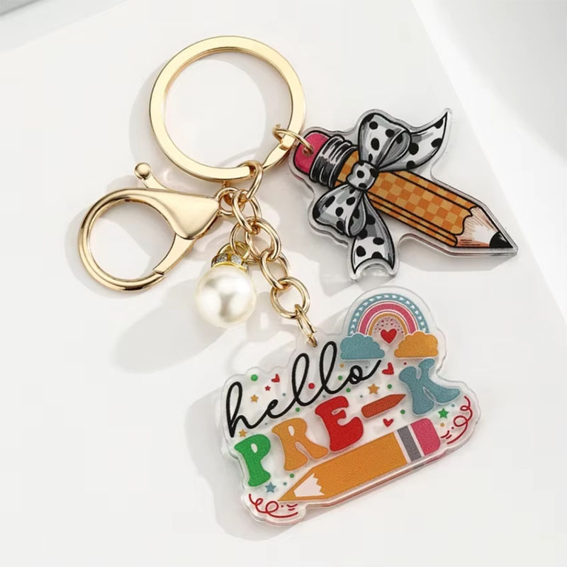 DIY Acrylic Keychain Letter Pendant Back To School