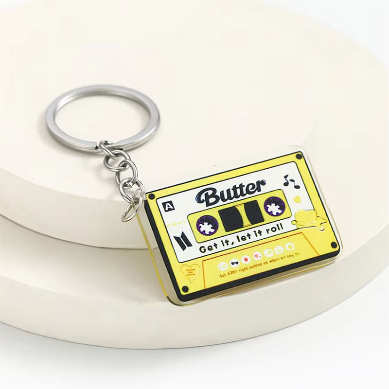 Retro Music Acrylic Keychain Digital Printed Cartoon Pendant