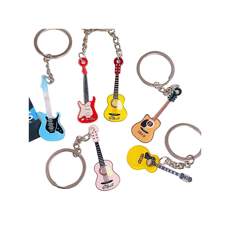 Creative Mini Acrylic Flexible Digital Photo Violin Keychain Rocking Student Promotion Gift Custom Cartoon Pattern Anime Fans