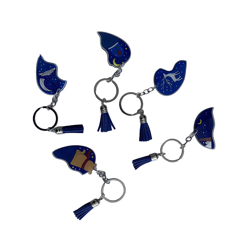 Custom Anime Heart Couple Keychain UV Printed Cartoon Style Light Plastic (Acrylic) with Magnetic Zinc Alloy Metal Type
