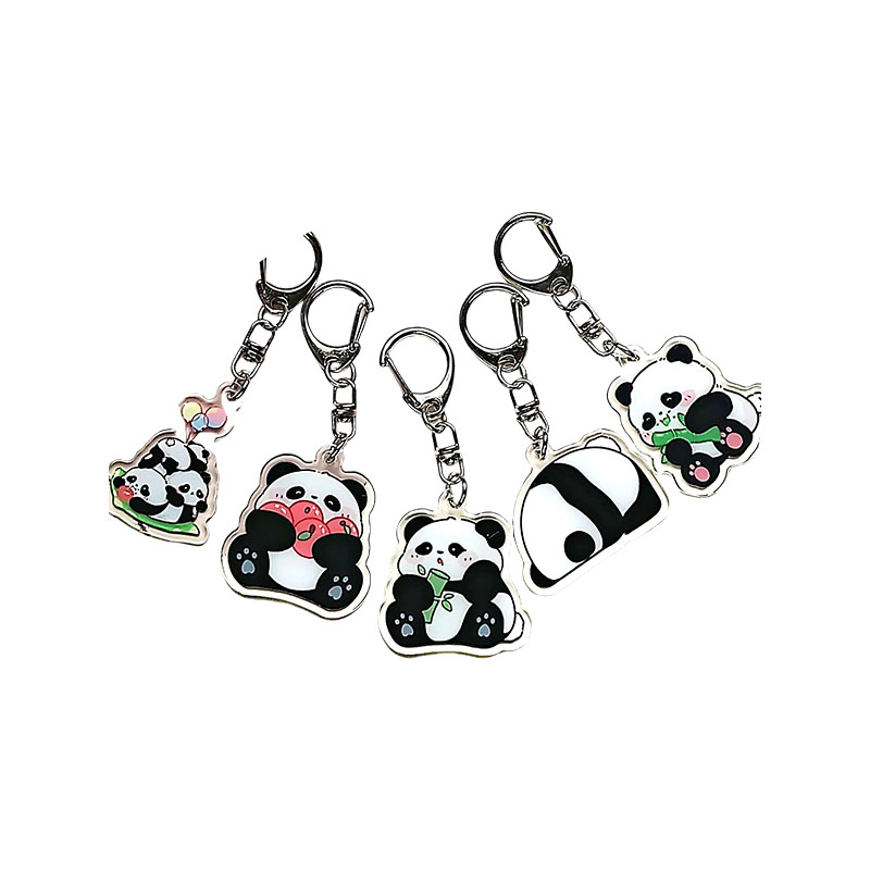 Factory Hot Sale Cute Panda Acrylic Digital Photo Flexible Customizable DIY Cartoon Custom Design Keychain-Promotion Gifts