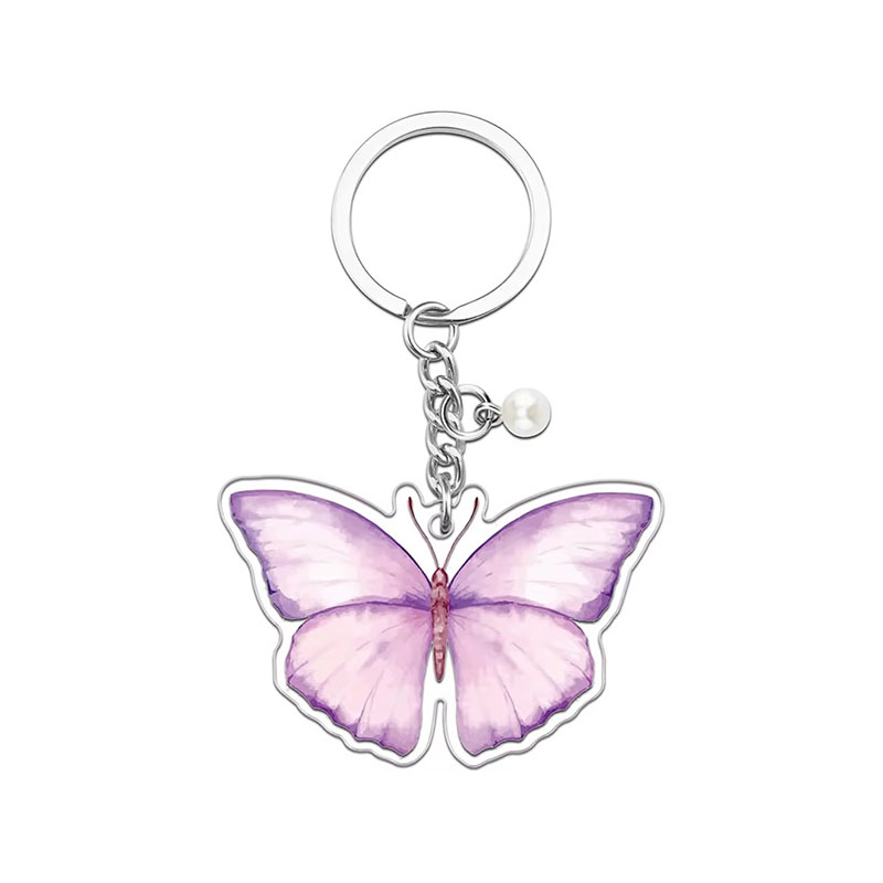 Customizable Bulk Exquisite Butterfly Acrylic Keychains Butterfly Car Keychains Bag Purse Charms Bags