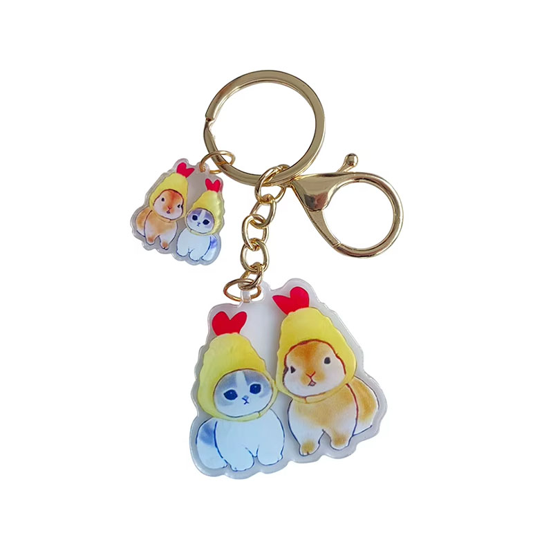 Creative Mini Acrylic Flexible Digital Photo Violin Keychain Rocking Student Promotion Gift Custom Cartoon Pattern Anime Fans