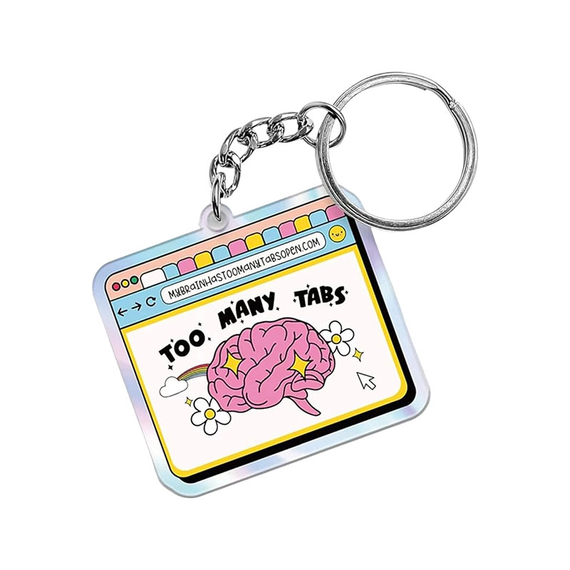 Custom Cheerful Mental Health Themed Acrylic Keychain Funny Decorative Ornament Lovely Daily Accessory Gift for Colleagues