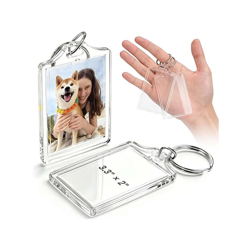 Custom Photo Insert Acrylic Photo Frame Keychain Double