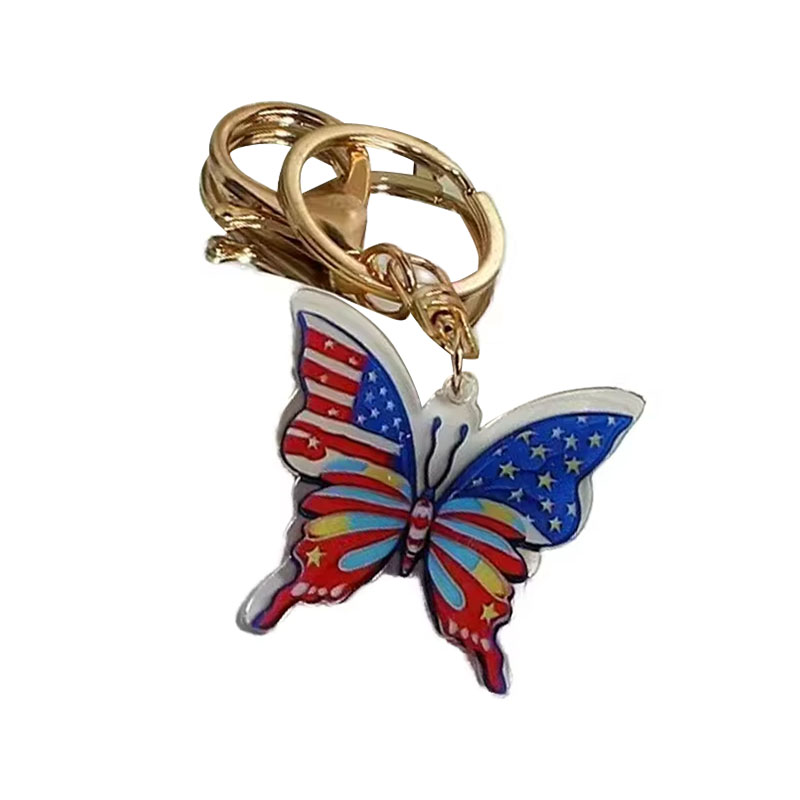 American Independence Day Series Flexible Acrylic Keychain Pendant Cartoon Style Digital Photo Element Promotion Gift Bag