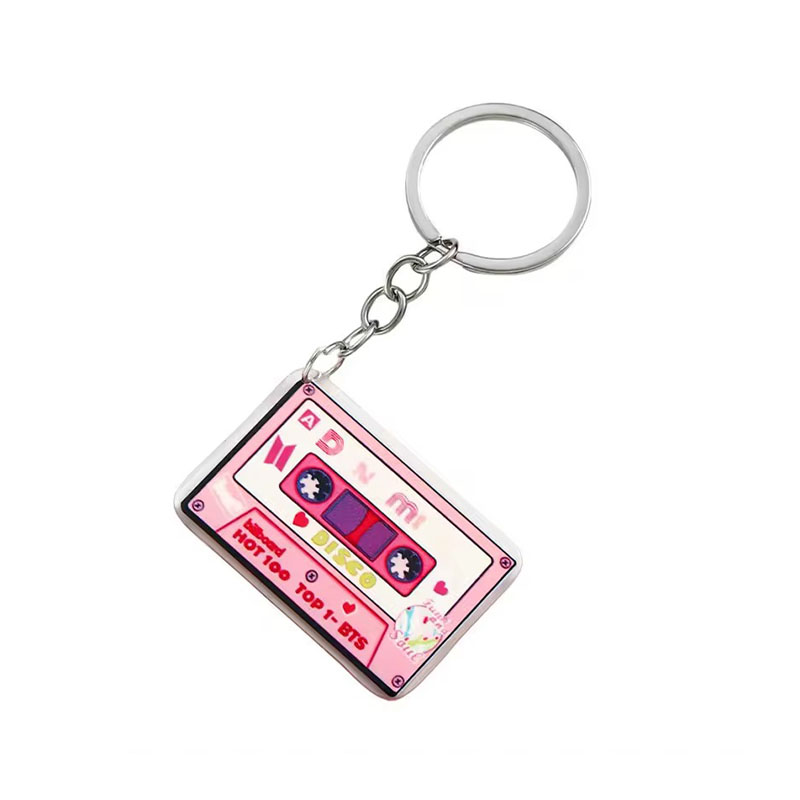 Retro Music Acrylic Keychain Digital Printed Cartoon Pendant